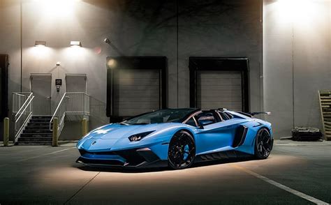 Lamborghini Luz Azul Aventador Vag Fondo De Pantalla Hd