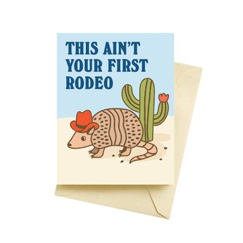 Armadillo Rodeo Birthday Card Seltzer Goods