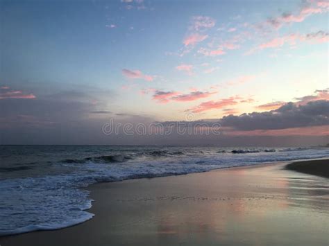 Pacific Ocean Waves At Beach In Kekaha During Sunset On Kauai Island