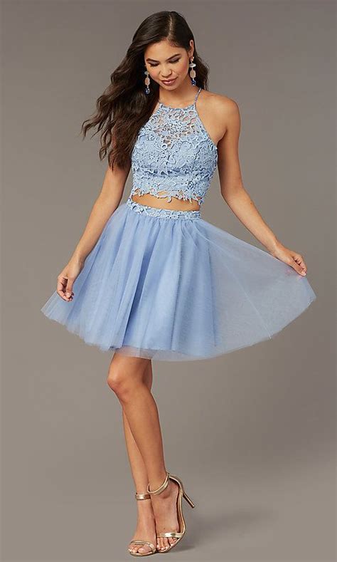 Alyce Two Piece Lace Bodice Short Homecoming Dress Homecoming Dresses