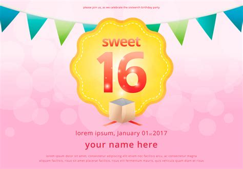 Sweet 16 Banner Template Professional Template Inspiration