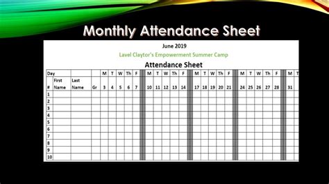 Attendance Sheet In Excel With Formula Example Calendar Printable