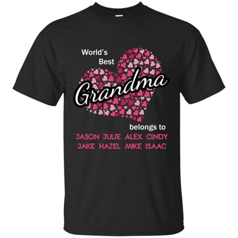 Worlds Best Grandma Black Add Upto 30 Grandkids Names Mens