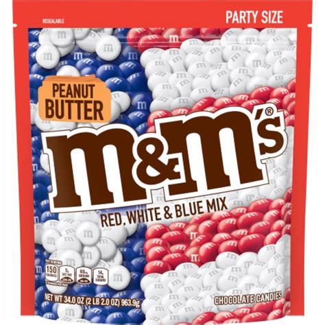 Mandms Red White And Blue Peanut Butter Chocolate Candies 34 Oz Ralphs