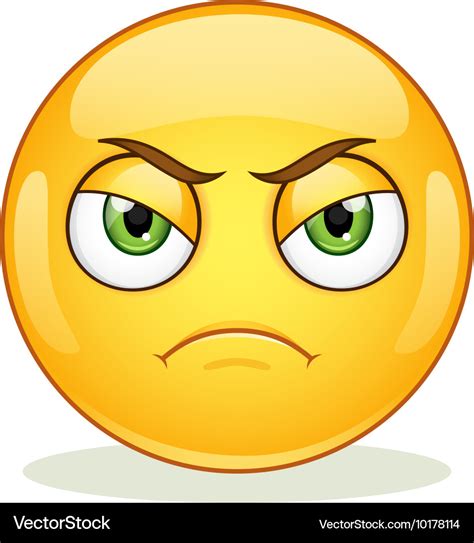 Angry Emoticon On White Background Royalty Free Vector Image