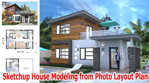 Google sketchup is a fun and innovative cad software. SKETCHUP MODEL HOUSE #03 -Drawing from photo layout plan ...