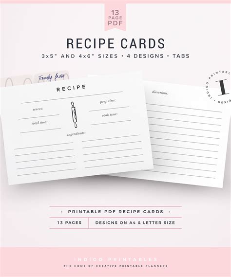 Check spelling or type a new query. Recipe Cards Printable Recipe Cards Recipe Card Template | Etsy