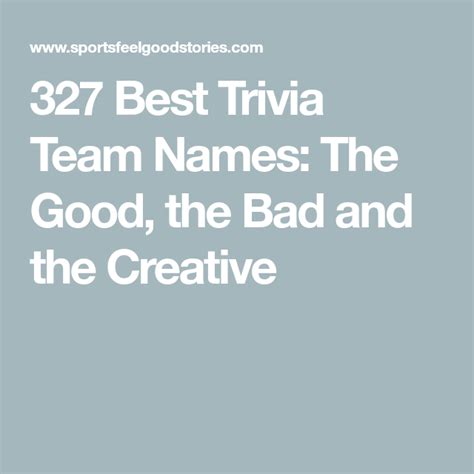 Trivia Team Names Funny Artofit