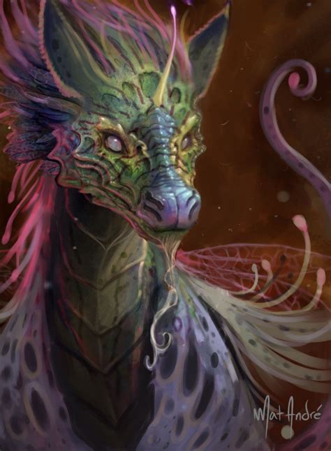 Artstation Fae Unicorn Dragon Mat André Dragon Pictures Mythical