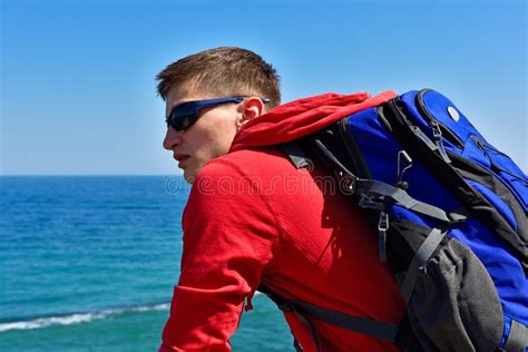 Tourist With Backpack Stock Image Image Of Horizon Recreation 54808405