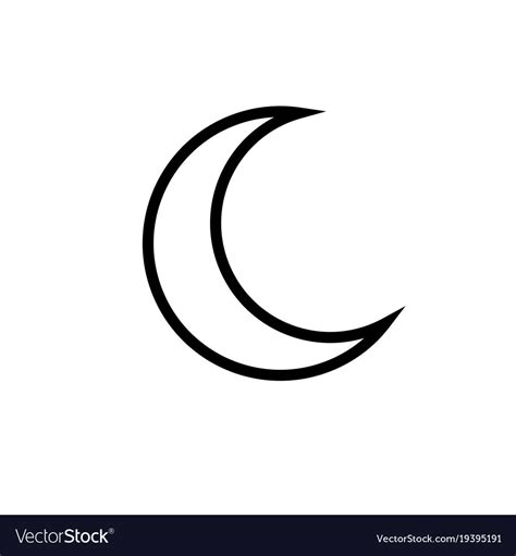 Crescent Moon Icon Royalty Free Vector Image Vectorstock