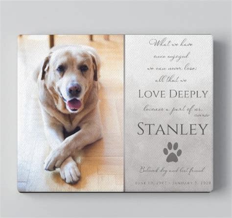 Pet Loss Memorial Canvas Print Loss Of Dog Sympathy T Etsy