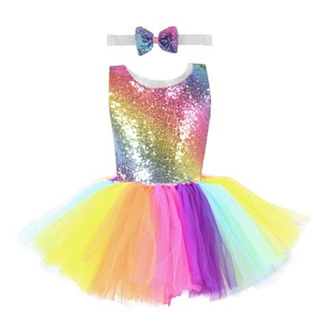 2021 Rainbow Princess Dresses Baby Girls Ball Gown Tutu Sequined