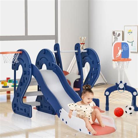 Hydong Toddler Slide And Swing Set6 In 1kids Playground Climber