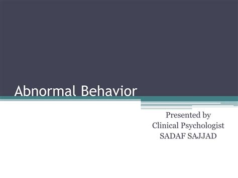Ppt Abnormal Behavior Powerpoint Presentation Free Download Id2166608