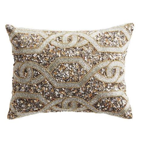 Beaded Geometric Lumbar Pillow Beaded Pillow Luxury Pillows