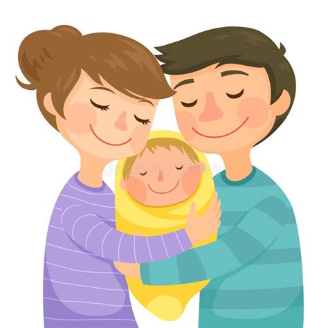 Padres Y Un Bebé Ilustración Del Vector Ilustración De Caracteres