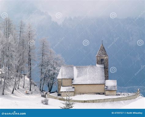 Alpine Church After Snowfall Stock Image Image Of Scenic Rural 4759727