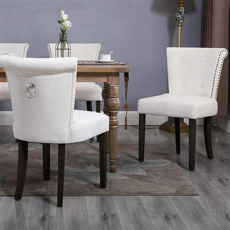 White Dining Chairs Set Of 2 Segmart Upholstered Tufted Dining Chairs