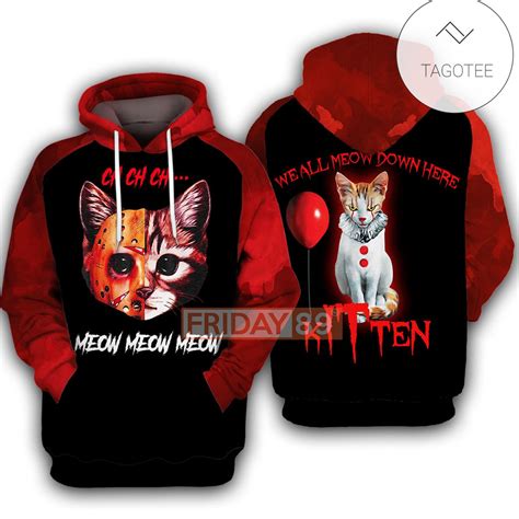 Horror Cat T Shirt Horror Cat Ch Ch Ch Meow Meow Meow T Shirt Hoodie Tagotee