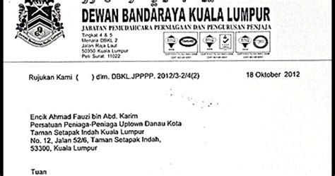 Semakan permohonan merupakan tempat rujukan bagi pemohon rumah mesra rakyat membuat rujukan dan semakan. Surat Rayuan Rasmi Dbkl - Contoh Amarah