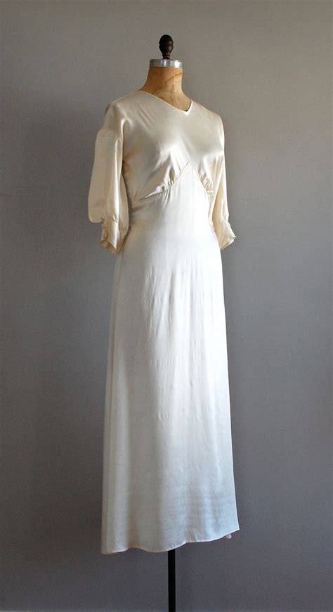 R E S E R V E Dnascent Silk Gown 1930s Wedding Dress 30s Dress