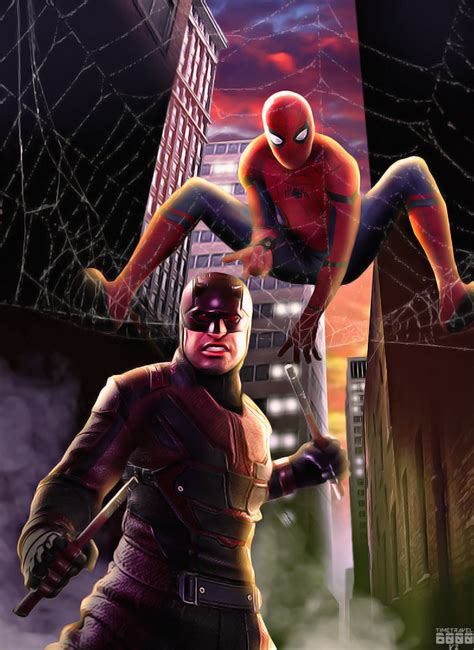 Daredevil And Spider Man Poster By Timetravel6000v2 On Deviantart