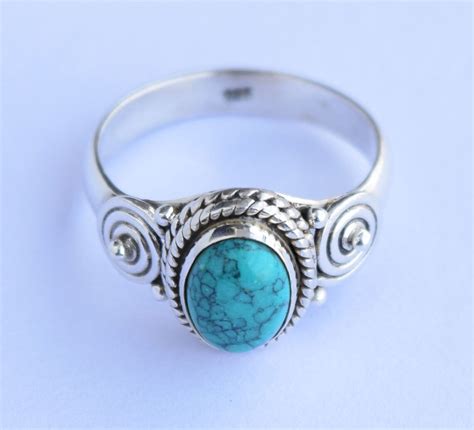 Turquoise Rings For Women Turquoise Ring Sterling Silver Etsy