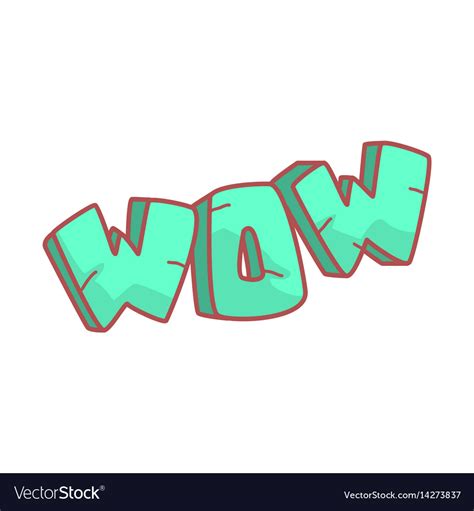 Word Wow Written In Cartoon Style Colorful Vector Image