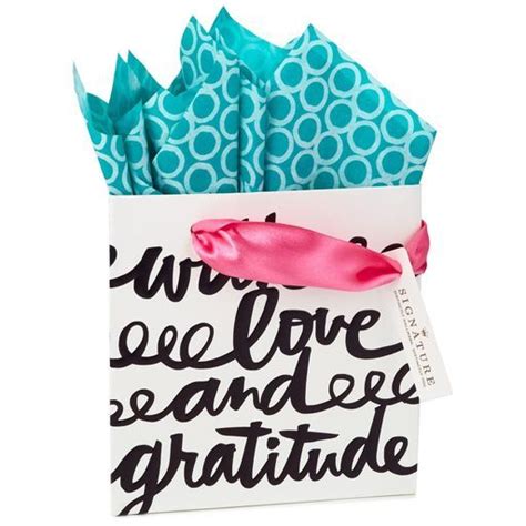 How to put tissue paper in a gift bag. Love and Gratitude Small Square Gift Bag With Tissue Paper ...
