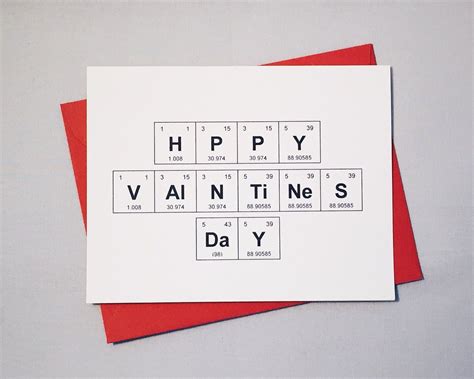 Valentines Day Chemistry Card Periodic Table Of The Elements Hppy