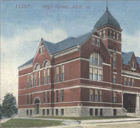 High School Alton Ill Booth Library Postcard Collection Eastern