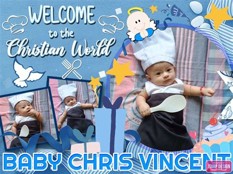 3x4 Welcome To The Christian World Baby Chris Vincent Baptism Tarpaulin