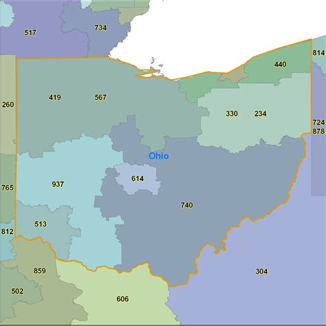 Ohio Area Code Maps Ohio Telephone Area Code Maps Free Ohio Area Code