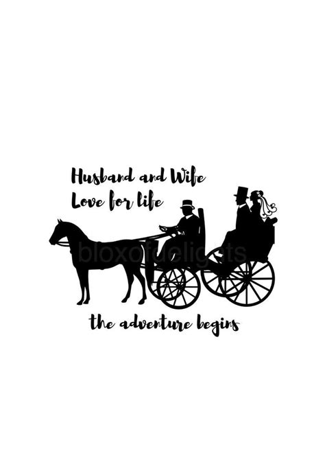 Wedding Bride And Groom In A Horse Drawn Carriage Svg Cutting Etsy
