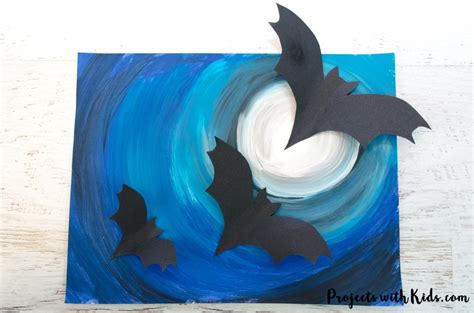 Halloween Art Project With 3d Paper Bats Projects With Kids