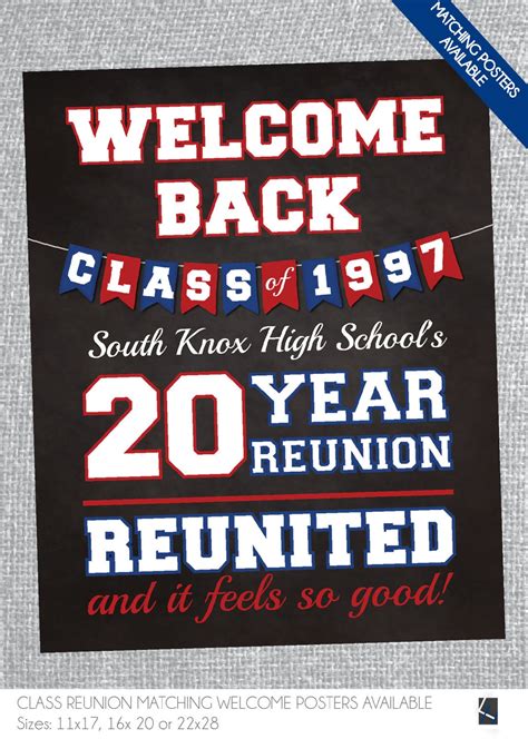 Class Reunion Welcome Poster Custom Made Digital File Etsy