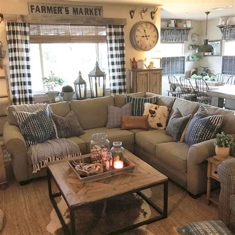 35 Cozy Rustic Farmhouse Living Room Decor Ideas Modern