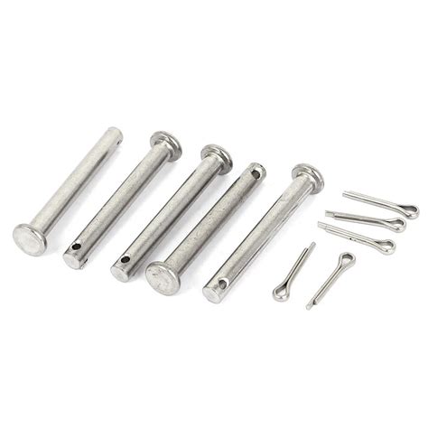 M5 X 40m Flat Head 304 Stainless Steel Clevis Pins Fastener 5 Pcs In