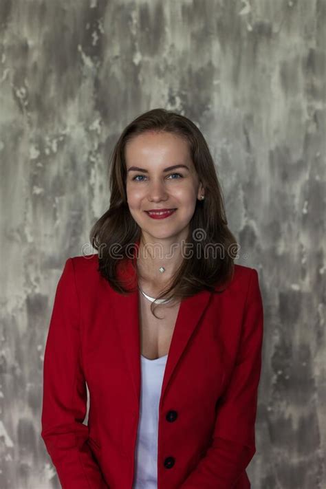 Portrait Of A Business Woman In A Red Jacket Stock Image Image Of