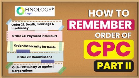 Tricks And Techniques To Remember Orders Of Cpc Learn Cpc Quickly