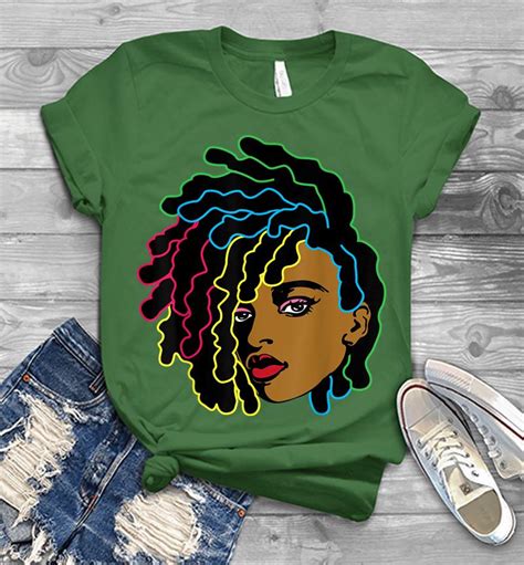 Black Woman African Afro Hair Cool Black History Month Mens T Shirt