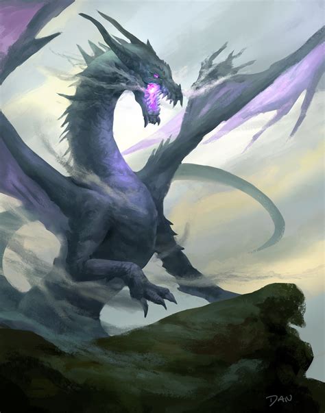 Artstation Doodle Purple Dragon