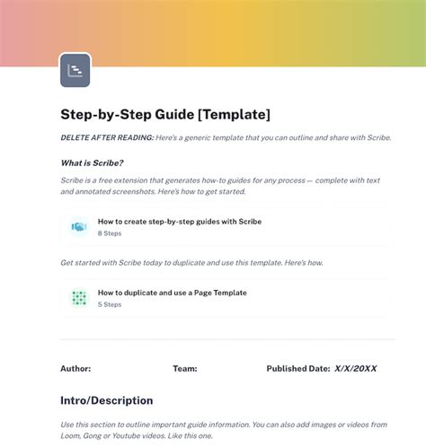 Step By Step Guide Template How To Create Easy To Follow Guides Scribe