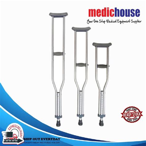Aluminium Crutches Underarms 1 Pair High Quality Medichouse