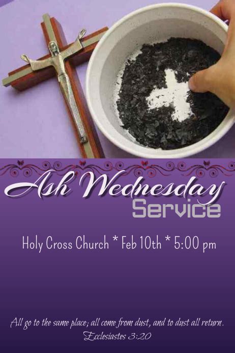 Ash Wednesday Service模板 Postermywall