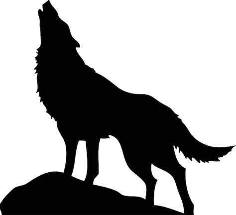 Huge Howling Wolf Silhouette Printable Wall Art Etsy