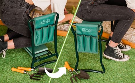 Livivo Outdoors And Garden 2 In 1 Foldable Garden Kneeler With Pouch
