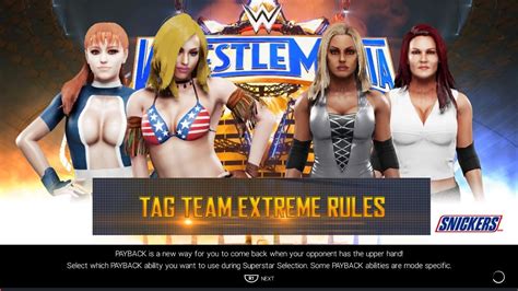 Wwe 2k19 Tina Armstrong And Kasumi Vs Trish Stratus And Lita Extreme Rules Match Youtube