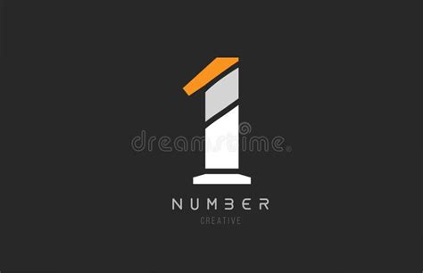 Number 1 One For Company Logo Icon Design In Grey Orange And White